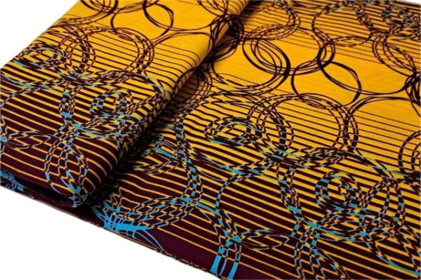 YELLOW  BUBBLES Afrikanischer Wax Print Stoff